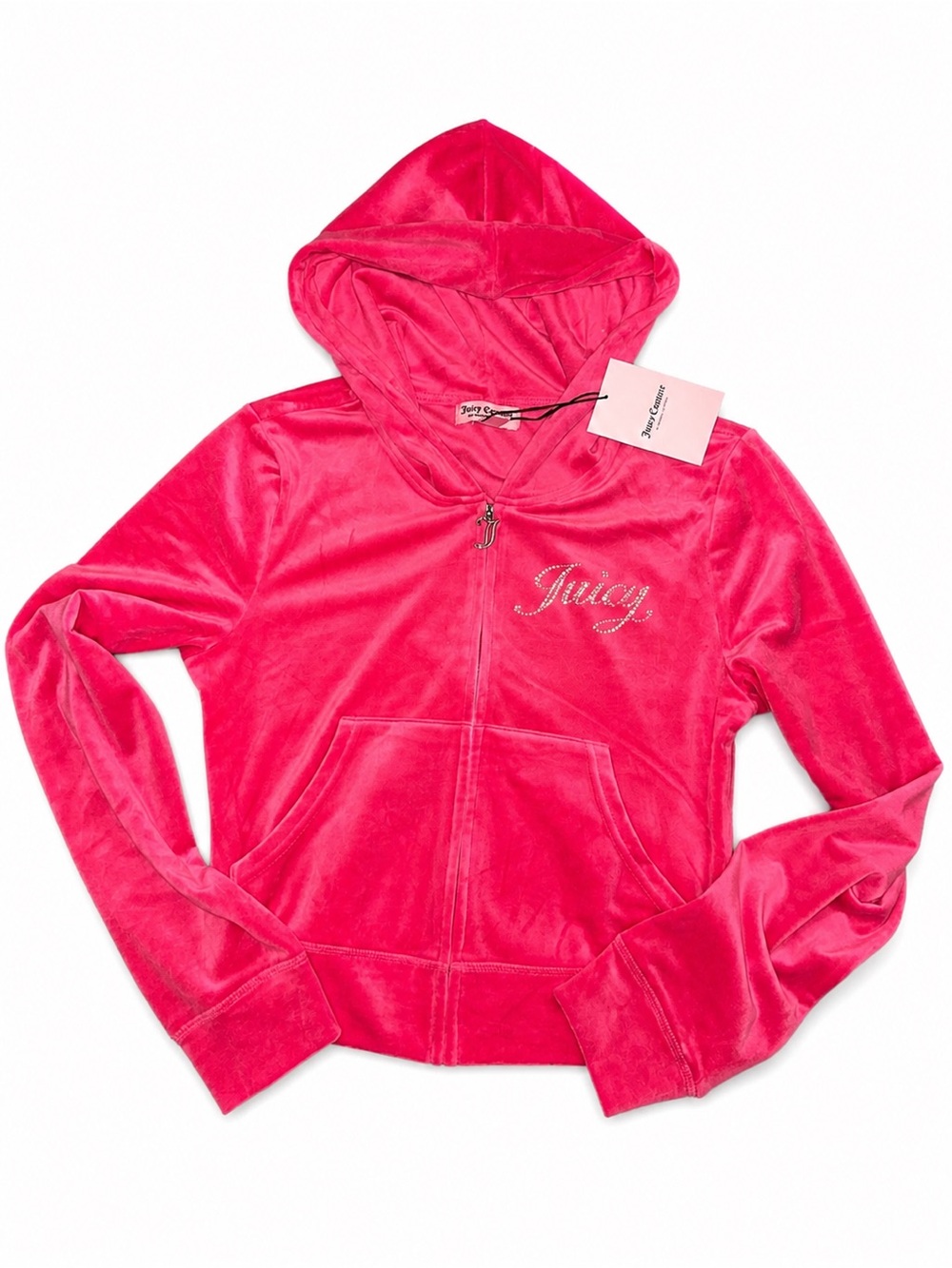 Juicy Couture Neon Pink Velour Zip Hoodie & Joggers Set - Picture 2 of 5